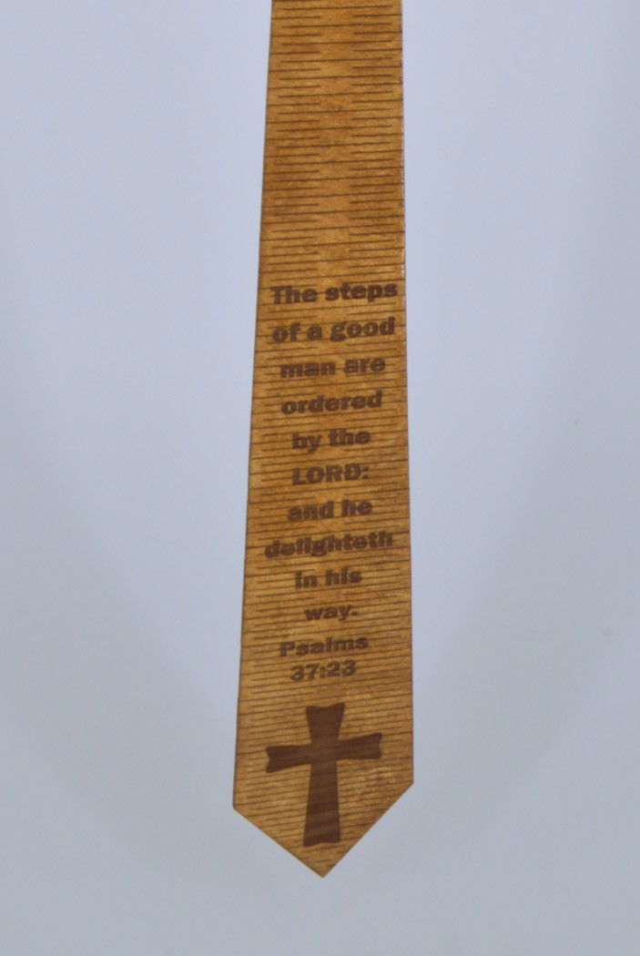 Psalm 37:23 Wood Tie