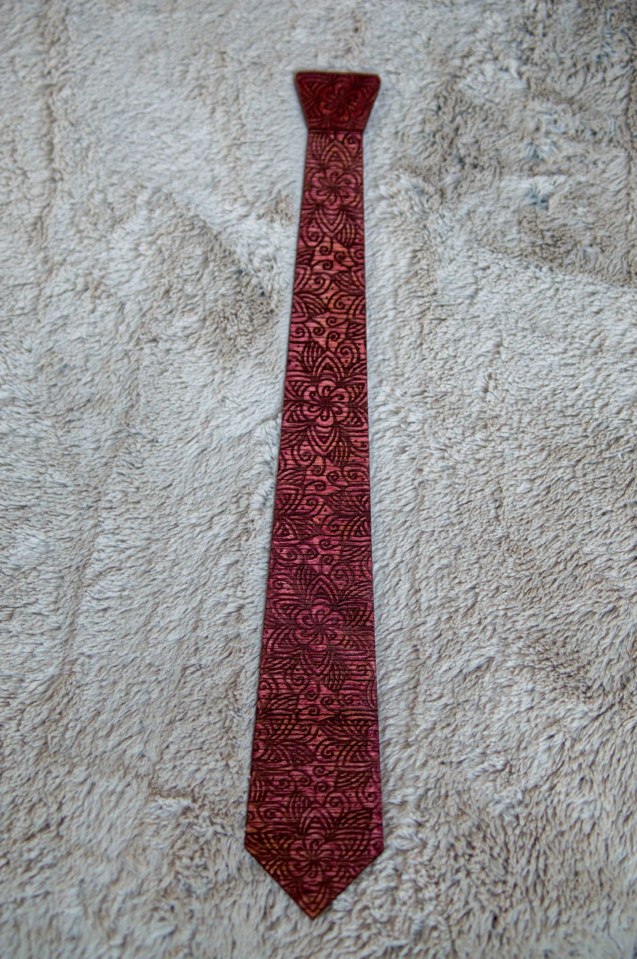 Floral Wood Tie