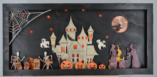 Halloween Mansion Shadow Box