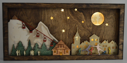 Ski Town Shadow Box