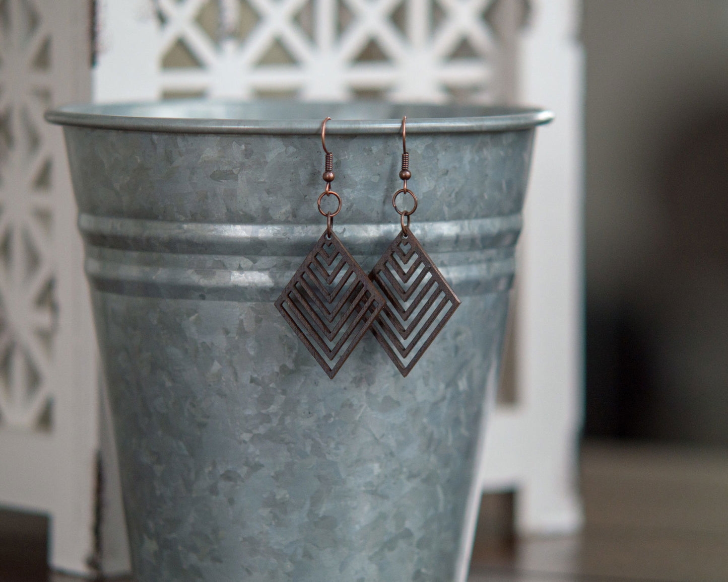 Small Chevron Diamond Earrings