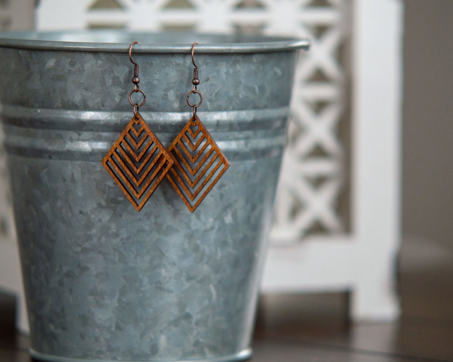 Small Chevron Diamond Earrings