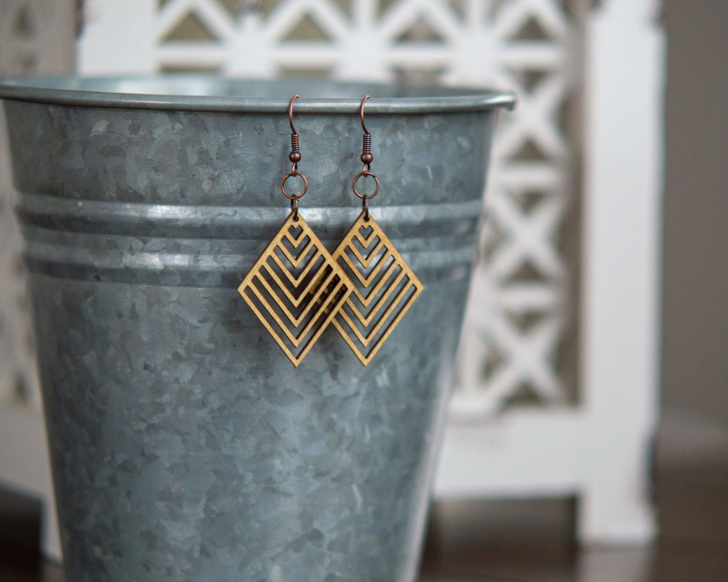Small Chevron Diamond Earrings